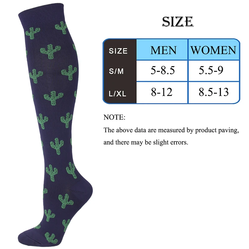 New Compression Stockings Unisex Sport Leg Pressure Nylon Running Travel Happy Long Health Compress Women Men Socks Animals