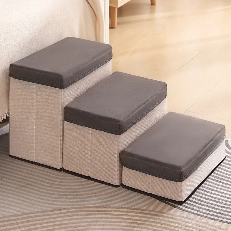 

2 in 1 Pet Stairs Ladder Puppy Safety Ramps Ladder 3 Layers Dog Stairs Storage Box Anti-slip Removable Pet Stairs Foldable Steps