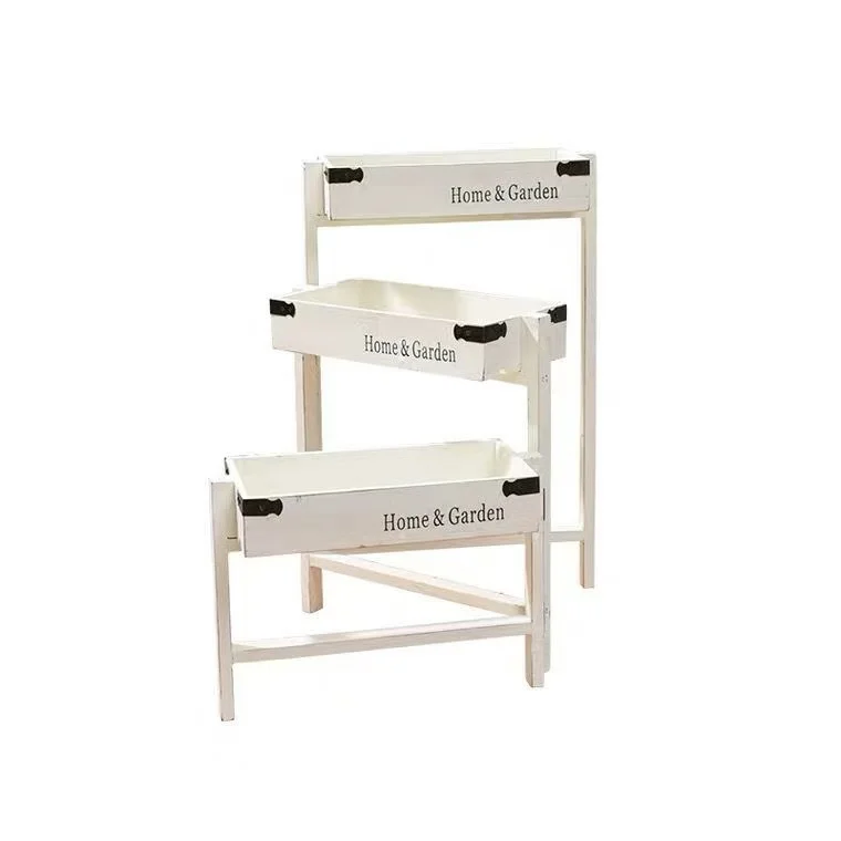 

Vintage Folding Plant Stand Solid Wood Telescopic Shelf for Succulent Display in Balcony Living Room