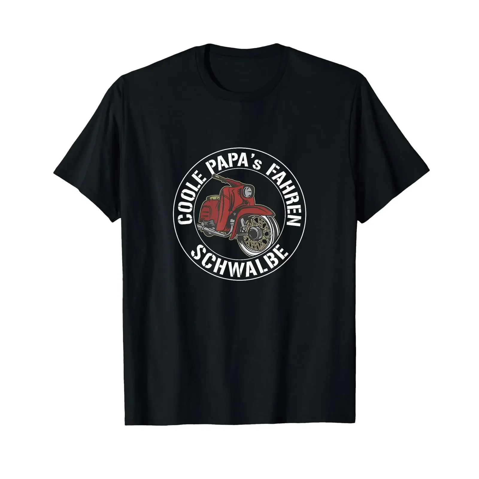 Cool Papas Fahren Schwalbe KR51 Simson DDR Mofa Moped T Shirt black vintage Washed homme fashion Stretched streetwear Stylish