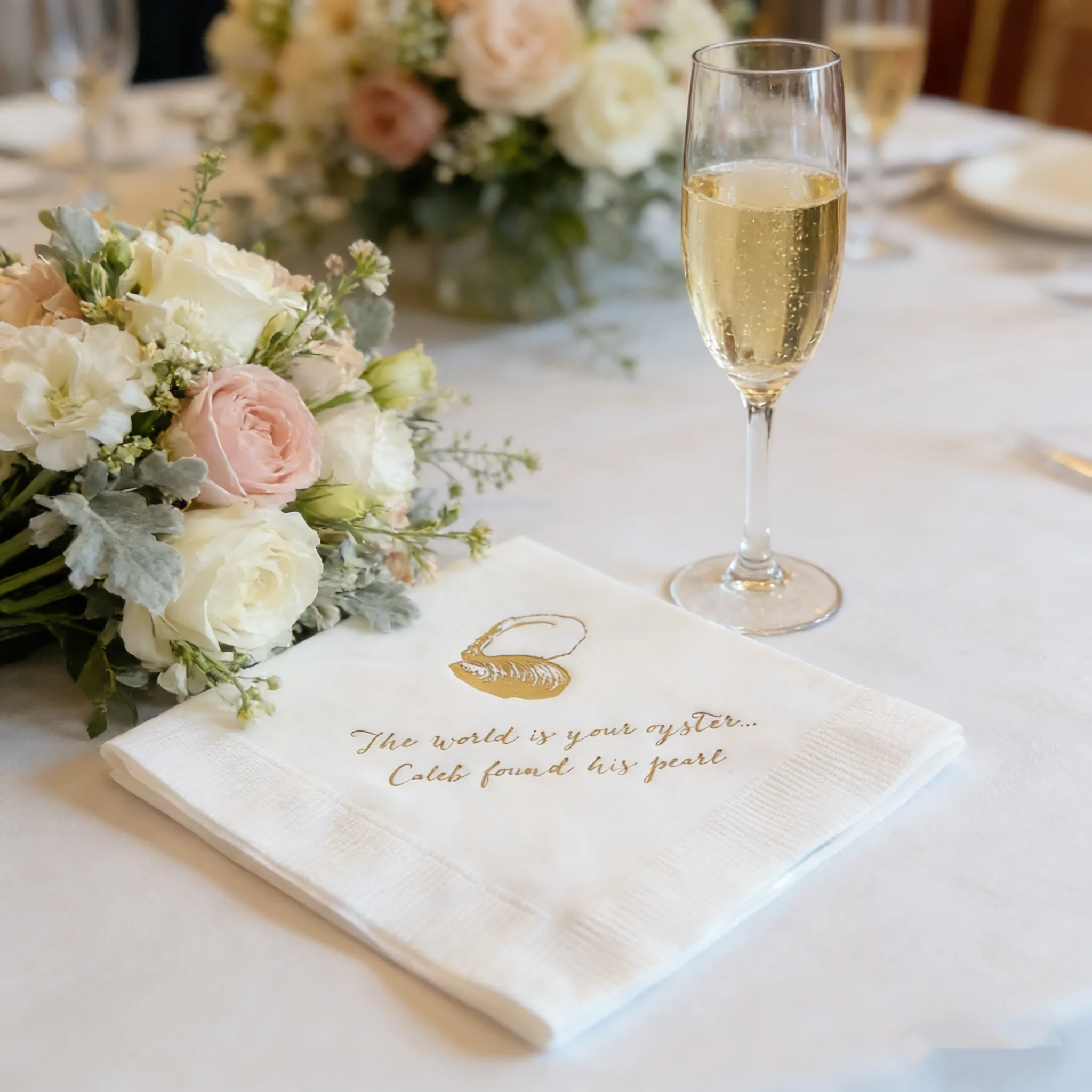 

50 шт. бумажных салфеток с монограммой для устричной вечеринки, персонализированные салфетки для коктейлей и ужина, для гостей, с надписью "Shuck It Seafood"