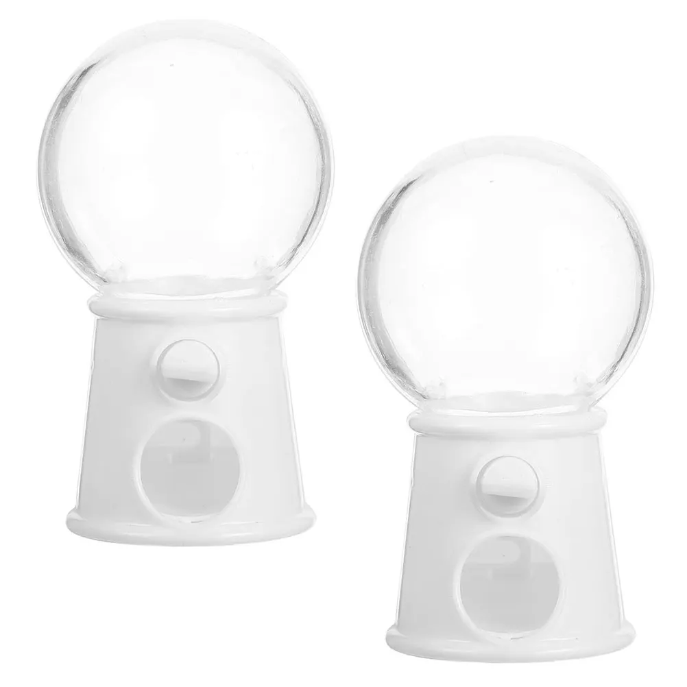 

2pcs Gumballs Machine Mini Plastic Candy Dispenser For Hand-Eye Coordination Skill Development Reusable Vending