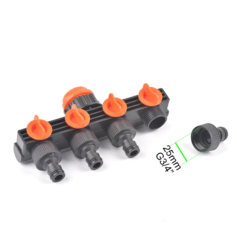 4 Way Hose Splitters For Automatic Watering Water Pipe Linker Timer Garden Water Irrigation Tool Faucet Divider