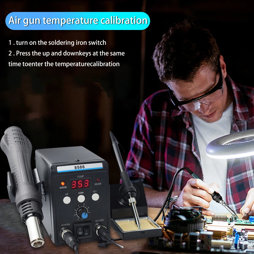 Digital Display Electric Soldering Irons +DIY Hot Air Gun Better SMD Rework Station Electronic Maintenance Tools
