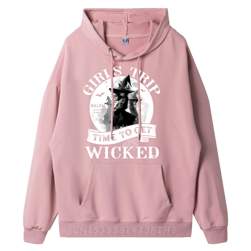 Halloween Costume Girls Trip Salem Time To Get Wicked Graphic Sweatshirts Moderate Elasticity Harajuku Punk Style
