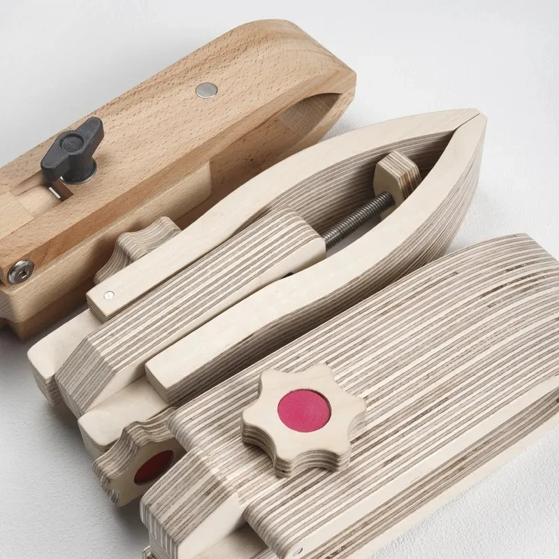 for Desktop Hand Sewn Wooden Clip for Beech Russian Birch Board Handmade Leather Stitching Tool
