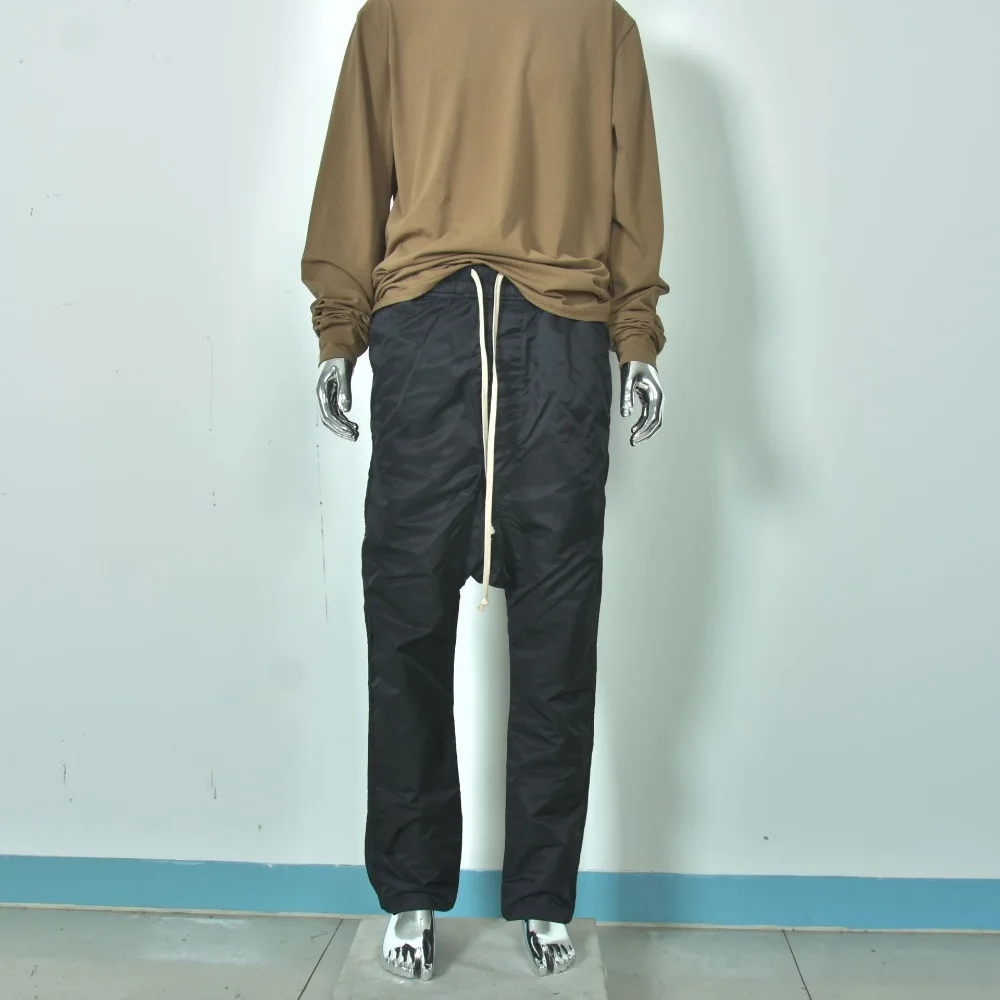 High Street RO25 Pants Elastic Waist Men's Fashion Nylon Bright Face Haren Straight Pants Casual Dark Style Pant