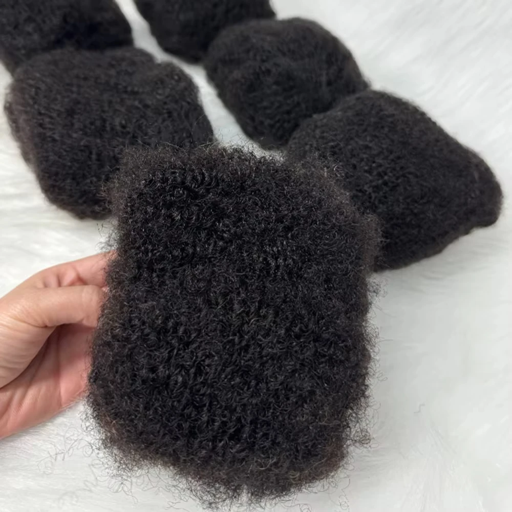 30g/Pack Afro Kinky Bulk Human Hair Extensions Natural Black for Braiding 8