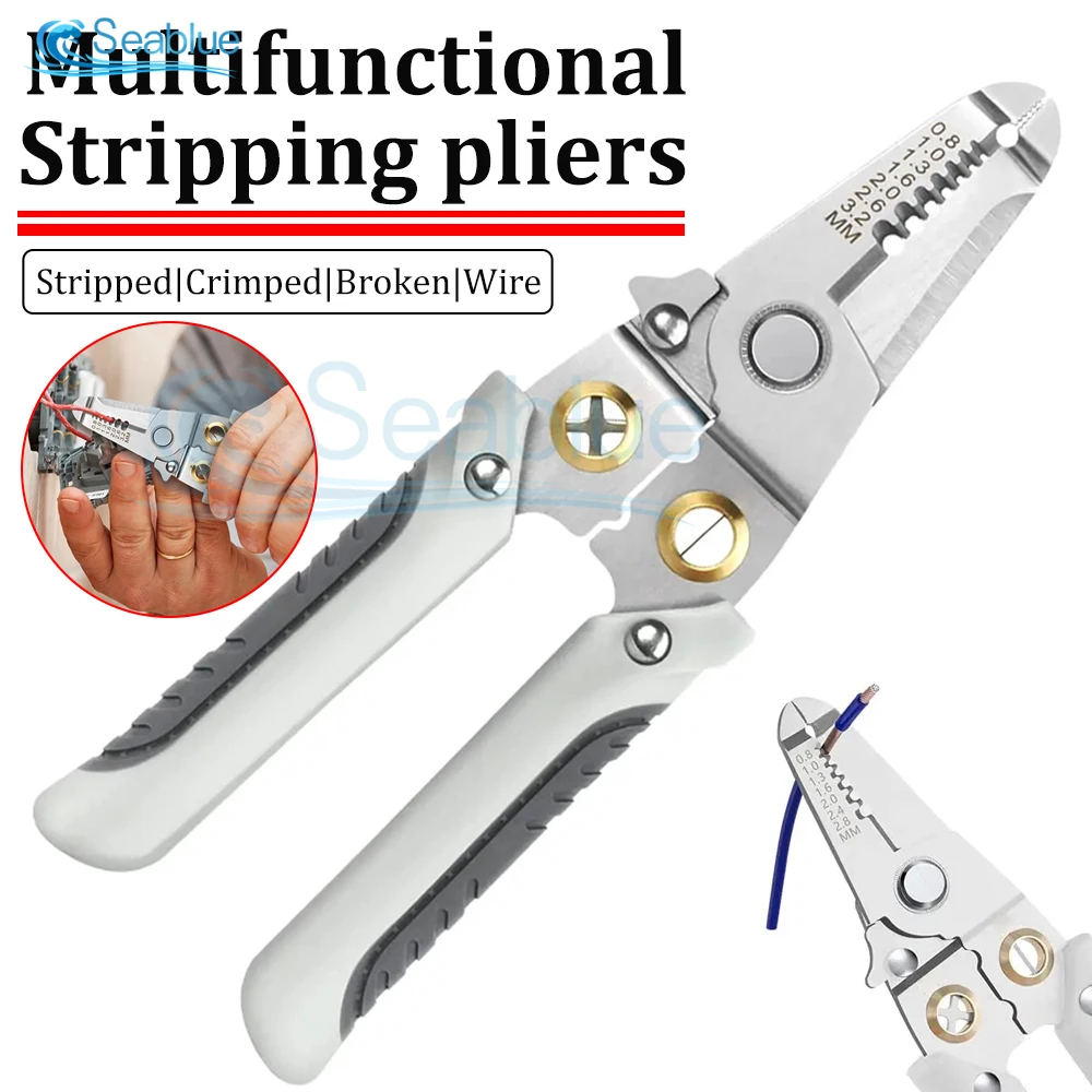 Stripping Pliers Multifunctional Electrician Crimping Pliers Professional Electrician Wire Tool Cable Wire Stripper Wire Tool