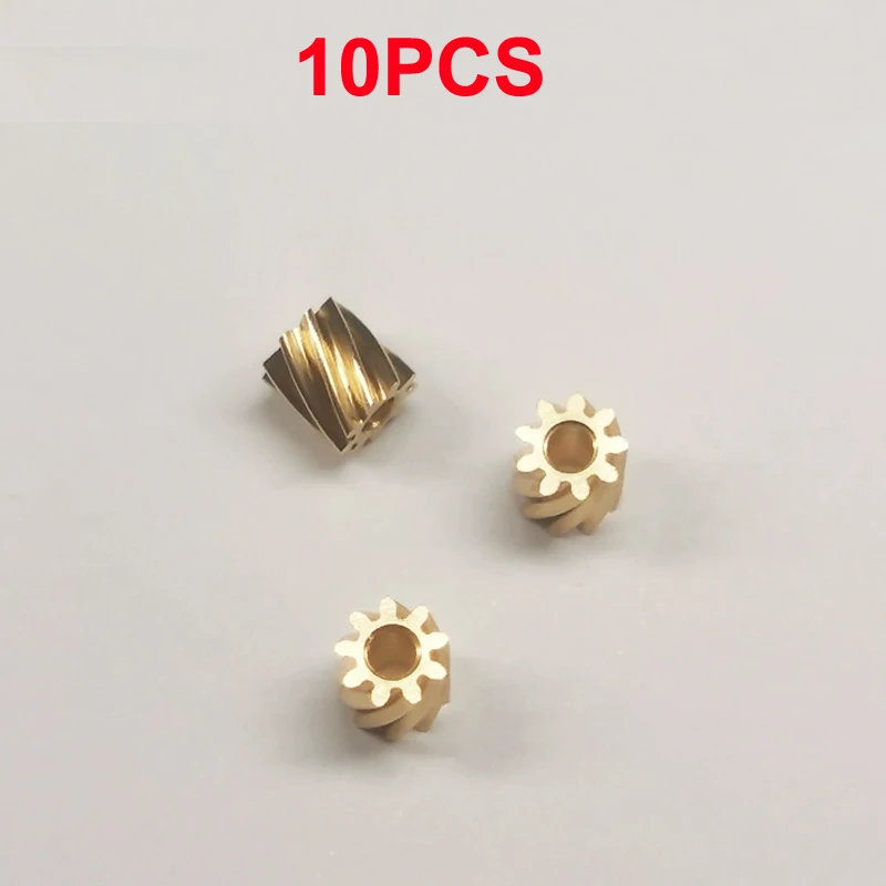 10PCS Modulus 0.4 9T Helical Gear with Shaft Hole 2mm Tightly Fit for DIY RC Model Car Motor Shaft Pinion Column Adapter