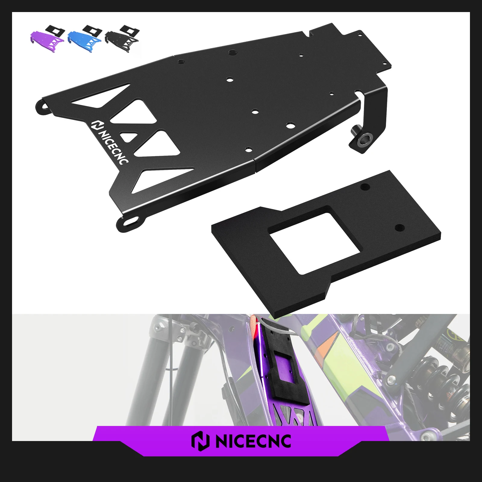 NICECNC For 2025 2024 Surron Light Bee X S L1E Surron Ebike Battery Compartment Cover Guard Battery Front Plate Fender