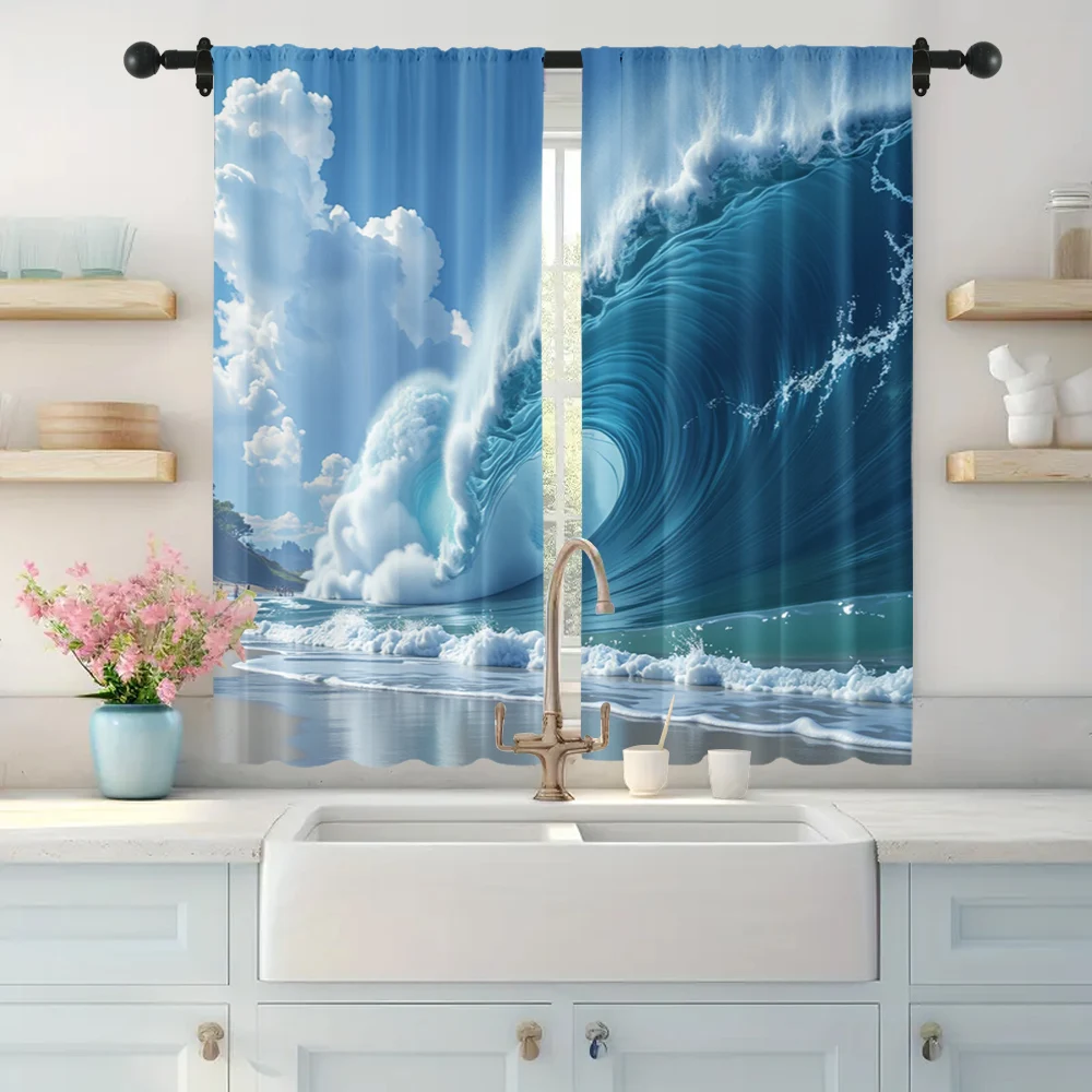 2pc,  Party Curtain The Great Separation of the Red Sea Polyester,Without Electricity Holiday Decorations for Home Daily Decor