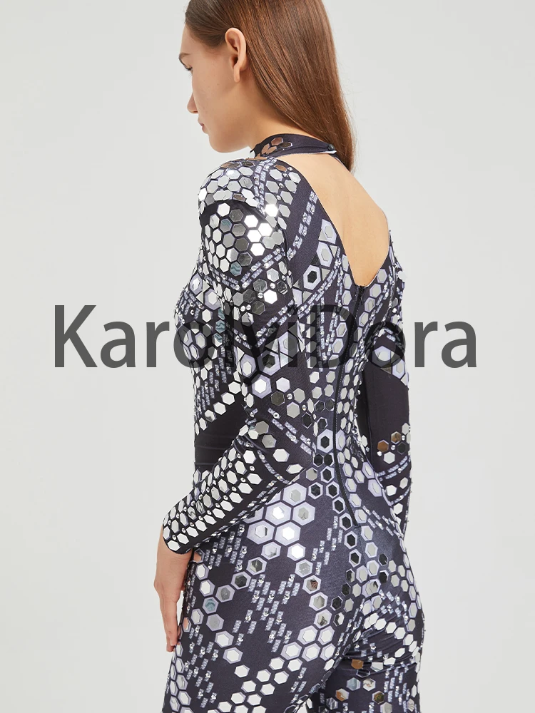 Tuta con diamanti con paillettes di alta qualità Modello di auto Discoteca Bar Strass brillanti Mostra costumi di performance per ragazze Costumi di scena