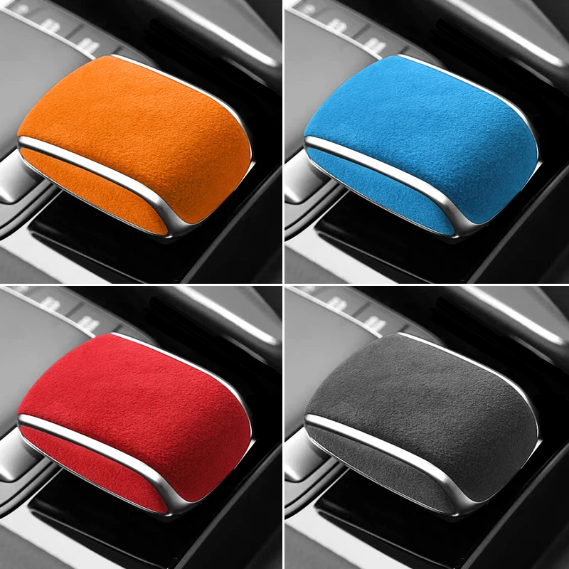 

Made of Alcantara For Mercedes-Benz GLE W167 GLS X167 Gear Shift Knob Boot Cover Trim Stickers Car lnterior Tuning Accessories