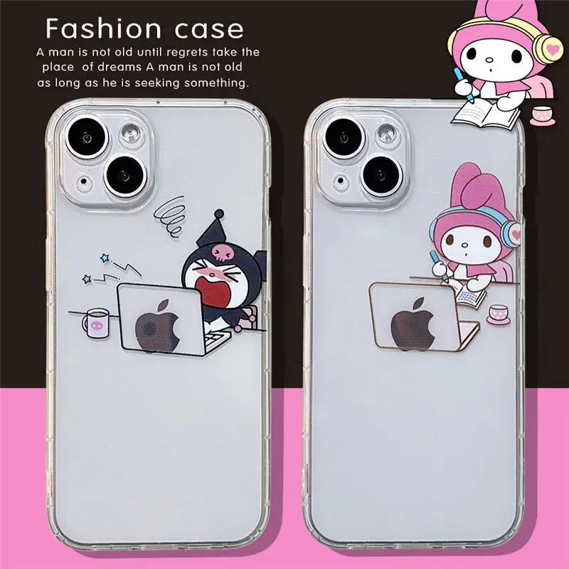 Kawaii My Melody Kuromi Cartoon Soft Phone Cases for Iphone 13 12 11 Pro Max Iphone 13Promax Xs Xr Full Body Cute Cover Shells