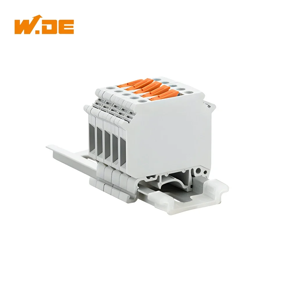 10Pcs UK-5-MTK P/P Din Rail Terminal Blocks Connector Knife Disconnect with Test Socket Screw Wire Conductor