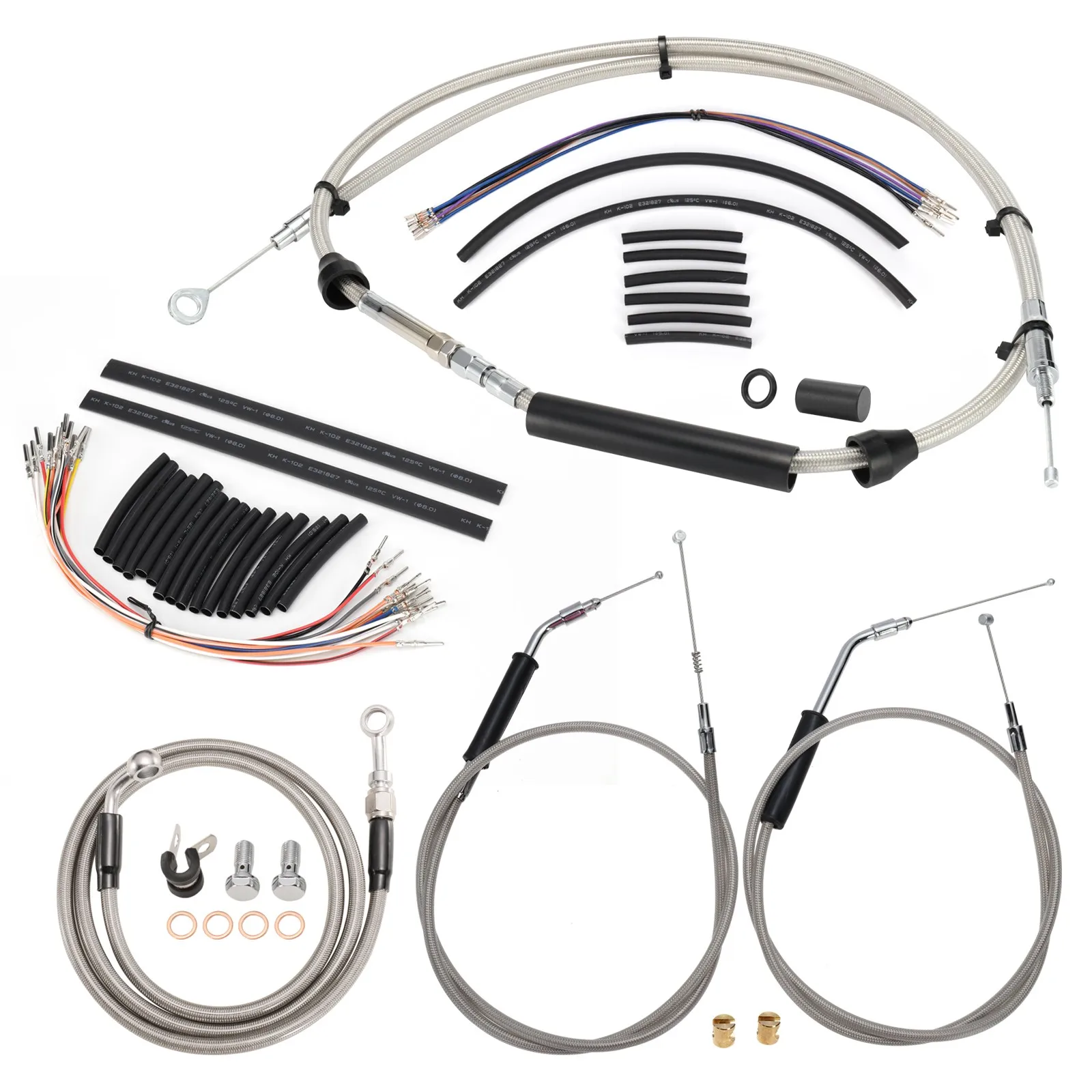 

Softail 12/14/16" Handlebar Extension Cable Kit for Harley 2000-2006 Fat Boy Heritage Softail Classic Springer Deluxe Standard
