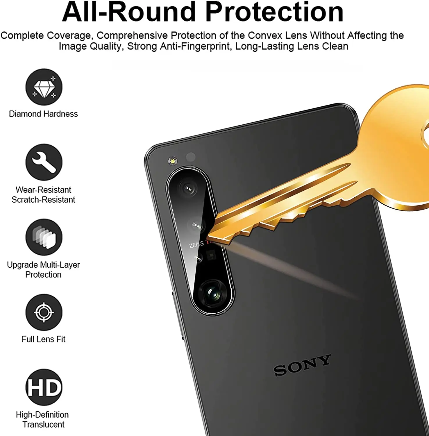 2.5D 9H Tempered Glass Camera Lens Protector for Sony Xperia 1 ii iii IV 5 10 V Lens Glass
