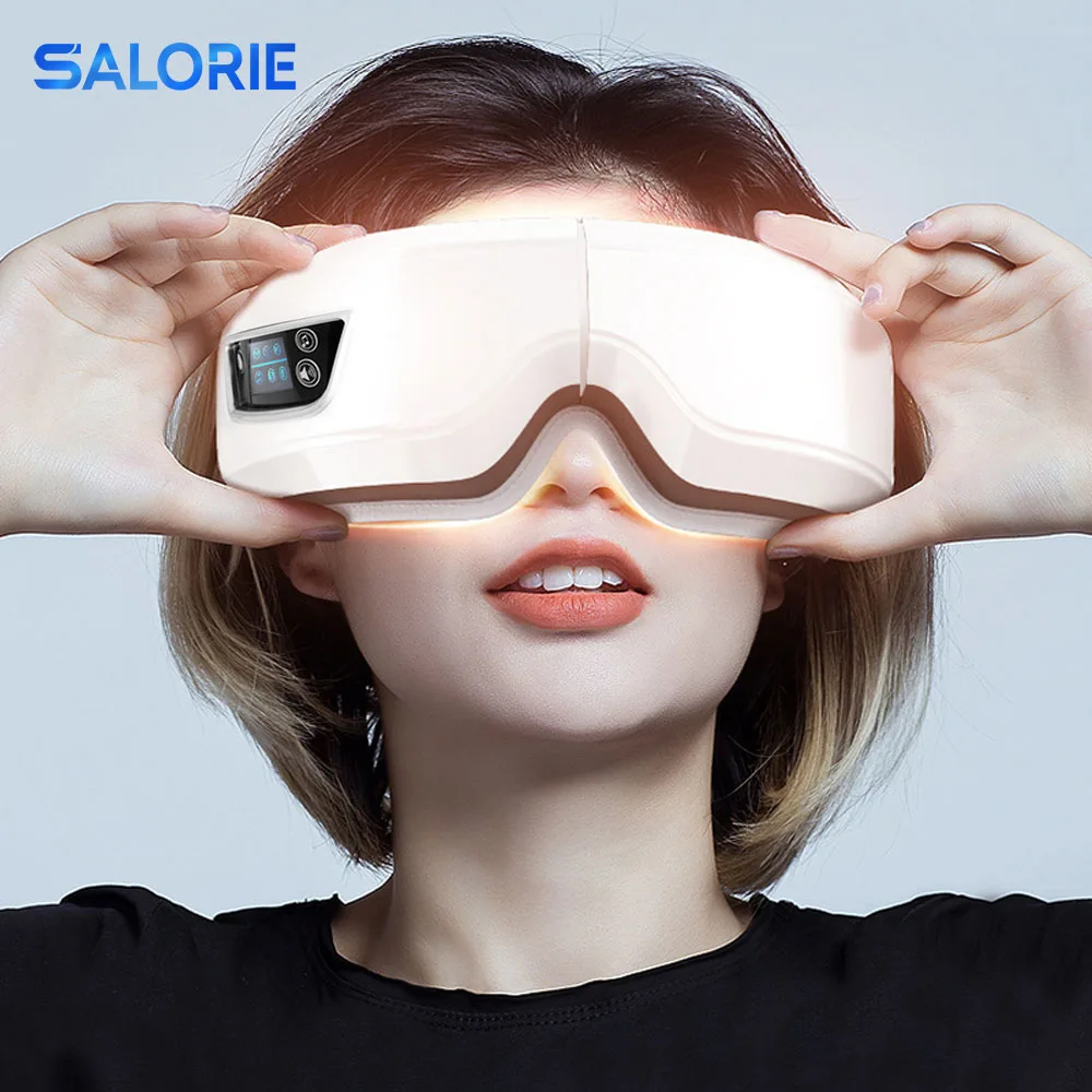 Eye Massager 6D Smart Airbag Vibration Eye Care Instrument Hot Compress Bluetooth Eye Massage Glasses Fatigue Pouch & Wrinkle