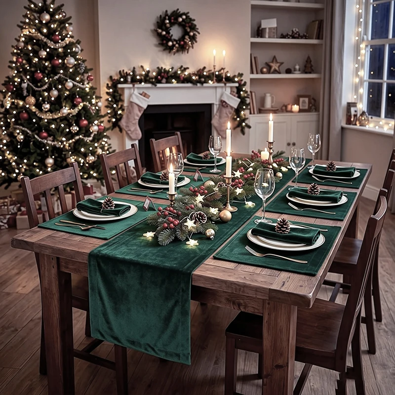 Velvet Napkins 18x18 Inches Soft Luxury Fabric Reusable Washable Cloth Napkin for Wedding Restaurant Christmas Table Decorations