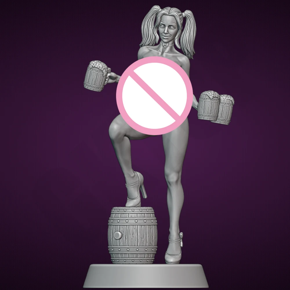 

1/24 Sexy Barmaid Girl 3D Print Fantasy Human Figure Resin Model Figure Toy Miniature Reduction Statue Unpainted Grey Effigy ﻿