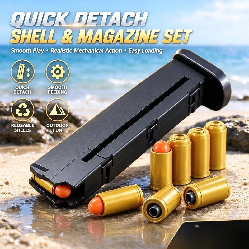 Toy Pistol Shell EjectMagazineAccessory Kit,Detachable ShellDesign,Smooth Feeding,Realistic Outdoor Collectible Model Components