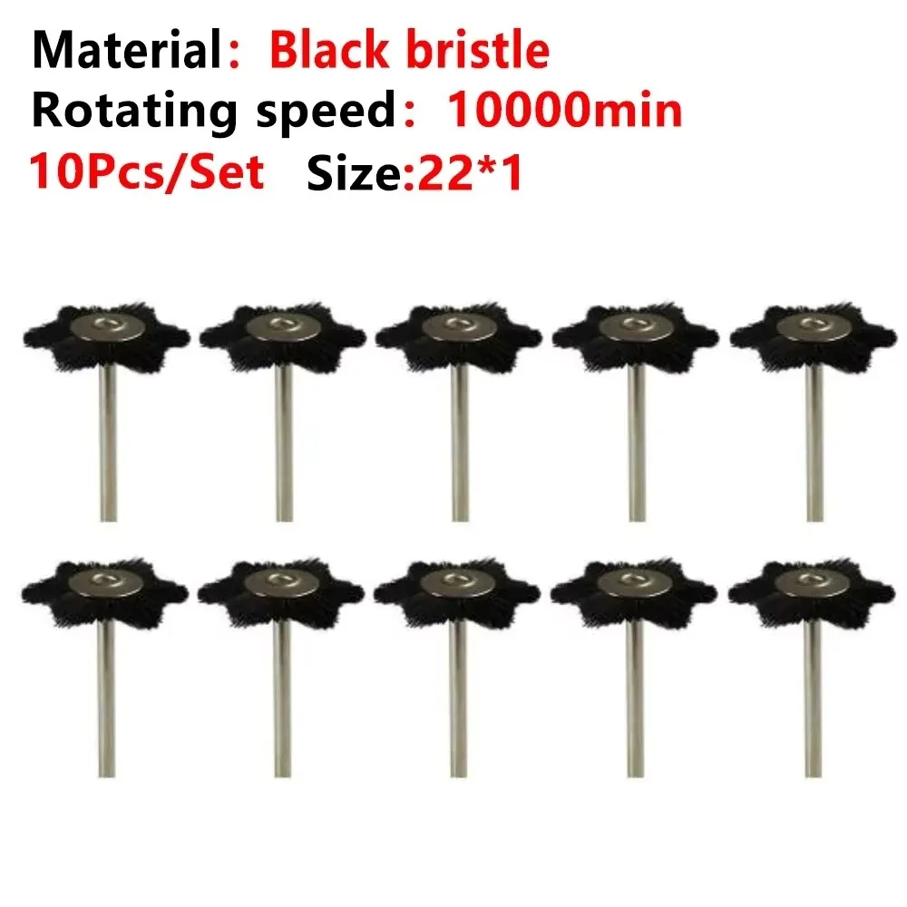 10pcs Dental Polishing Brush Wheel HP 2.35mm White Goat Hair Polisher for Low Speed Handpiece Lab Polish Dentistry Tools
