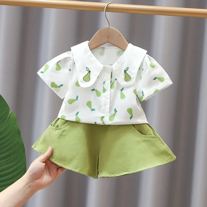 

New Summer Fashion Baby Girl Clothes Suit Children Shirt Shorts 2Pcs/Sets Toddler Clothing Infant Casual Costume Kids Tracksuits