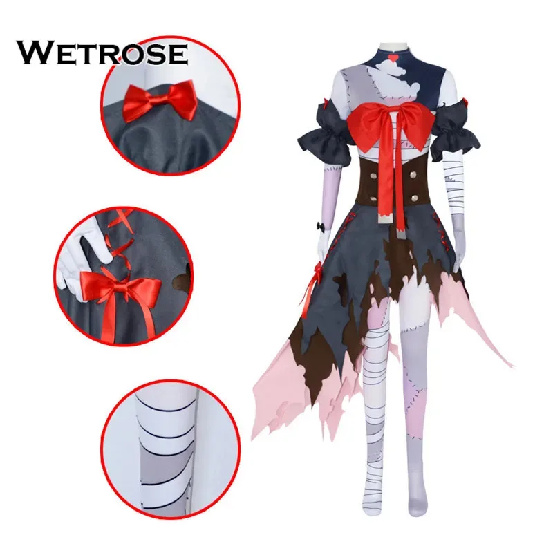 【Wetrose】متوفر في المخزون أزياء Kureiji Ollie التأثيرية Hololive ID Indonesia Holo Vtuber Zombie مجموعة كاملة من الشعر المستعار لعيد الهالوين وعيد الميلاد
