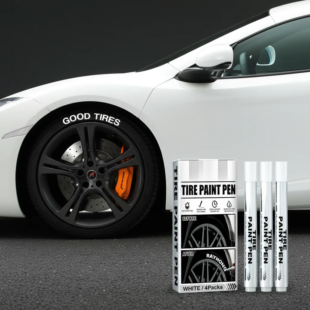 Car Tire Lettering Pen Set 4Pcs Colorful Graffiti Marking Supplies for Decoration and Modification