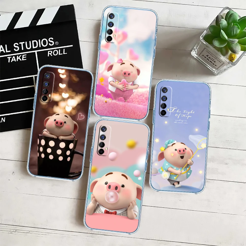 Little Pig Cartoon Transparent Phone Case for Motorola G40 G04 G05 One Ace Action  Fusion Plus Hyper Macro Vision Zoom view 4