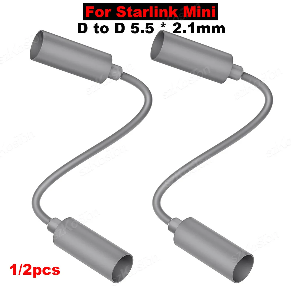 18CM For Starlink Mini DC 5.5 * 2.1mm Female to Female Waterproof Extension Cable for Starlink Mini Barrel Connector Power Cord