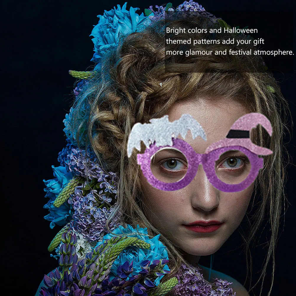 2 pçs bruxa morcego óculos de halloween festa cosplay máscara decorativa alegre cerveja dança traje adereços de halloween óculos