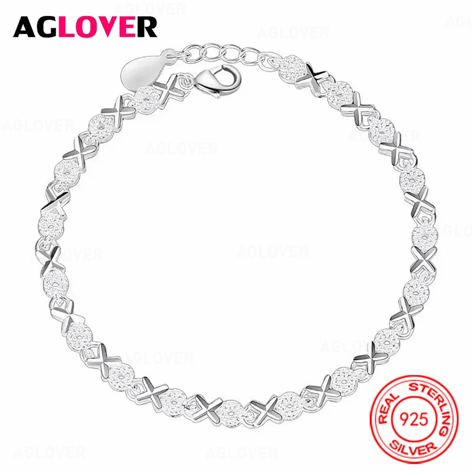 

AGLOVER 925 Sterling Silver Car Flower Heart Bracelet Exquisite and Elegant Women's Engagement Jewelry