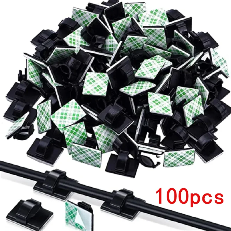 10/50/100pcs Cable Organizer Clips Cord Holder Desktop Workstation Wire Manager USB Cable Data Line Bobbin Winder Cable Manage