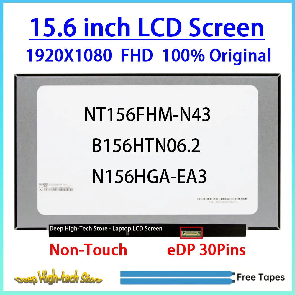 15.6' Laptop LCD Screen NT156FHM-N43 B156HTN06.2 N156HGA-EA3 For Lenovo IdeaPad 5-15ARE05 3-15ITL6 3-15ALC6 Display Matrix Panel