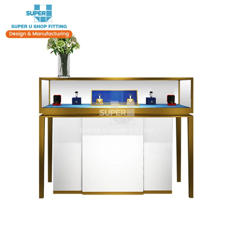 (customized)Curved Glass Front Jewelry Showcase Display Cabinet Retail Jewelry Store Furniture Custom Jewelry Display Showcase