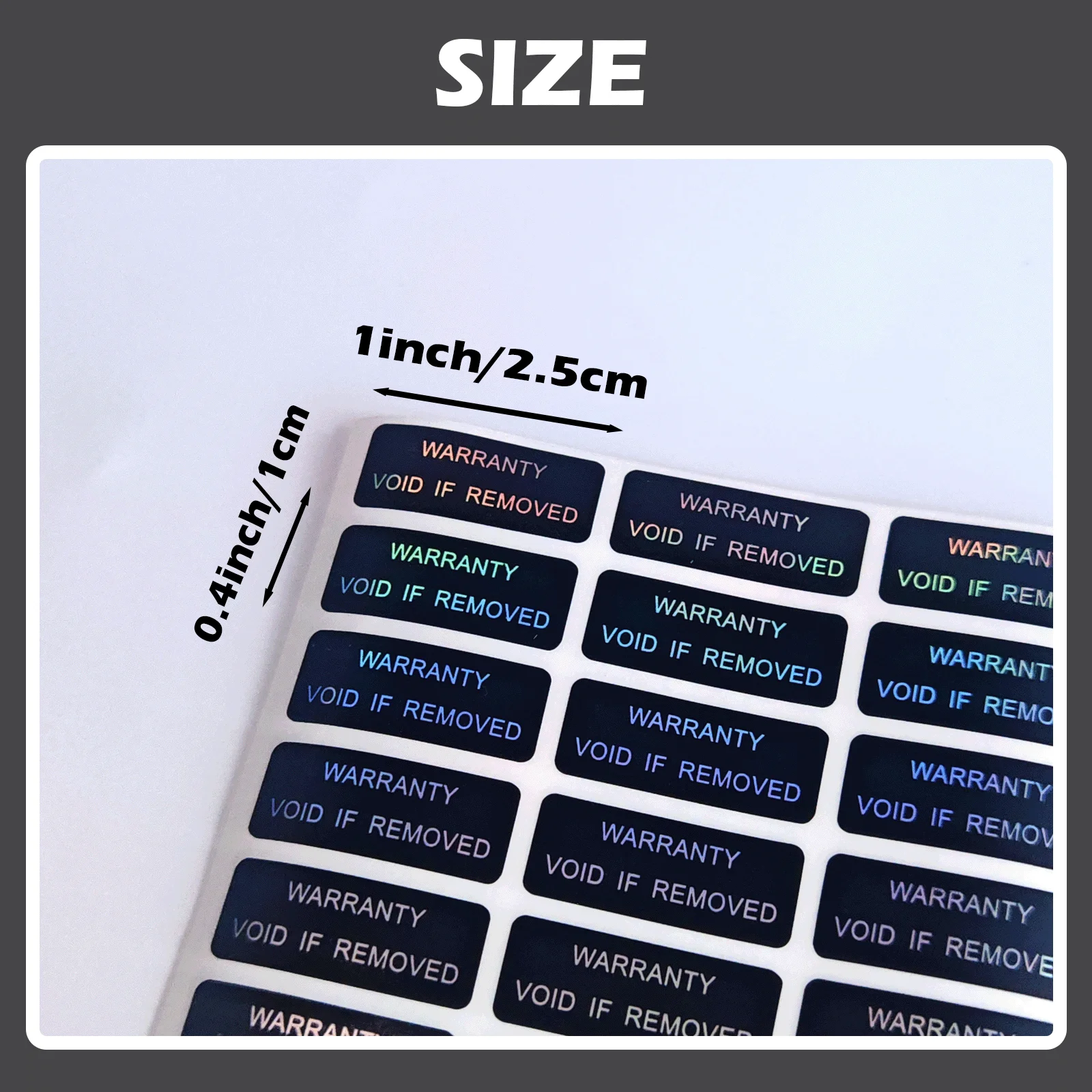 2.5x1 سنتيمتر ملصق أسود مقاوم للعبث ، ضمان الهولوغرام ملصق أمان الختم الفراغ ملصق إجمالي نقل العبث ملصقات واضحة #5