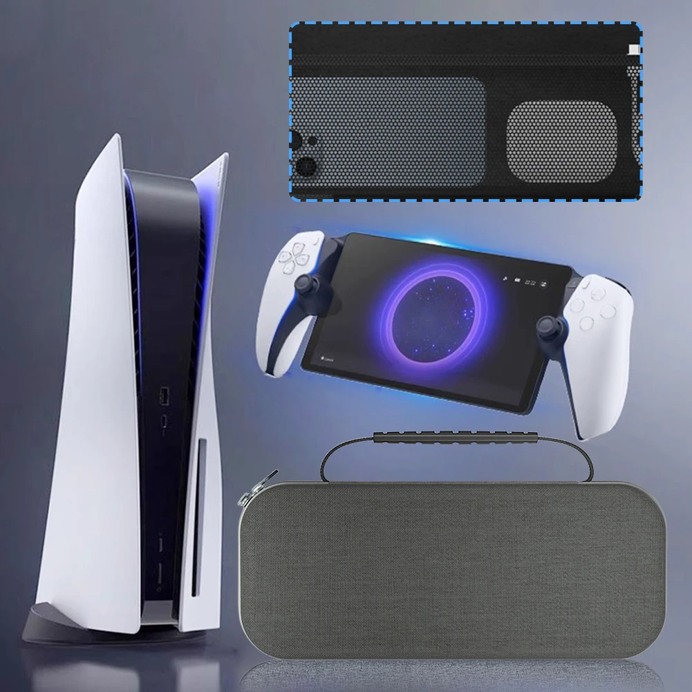 

Hard Carrying Case Shockproof Carrying Travel Case EVA with Mesh Pocket Zipper Carrying Bag Stand Design for PlayStation Portal