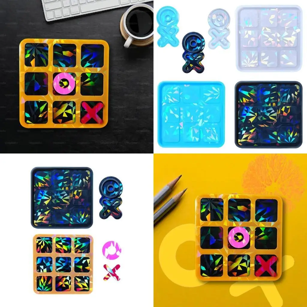 Board Resin Molds TicTacToe Silicone Mould DIY Making Crafts Family Game