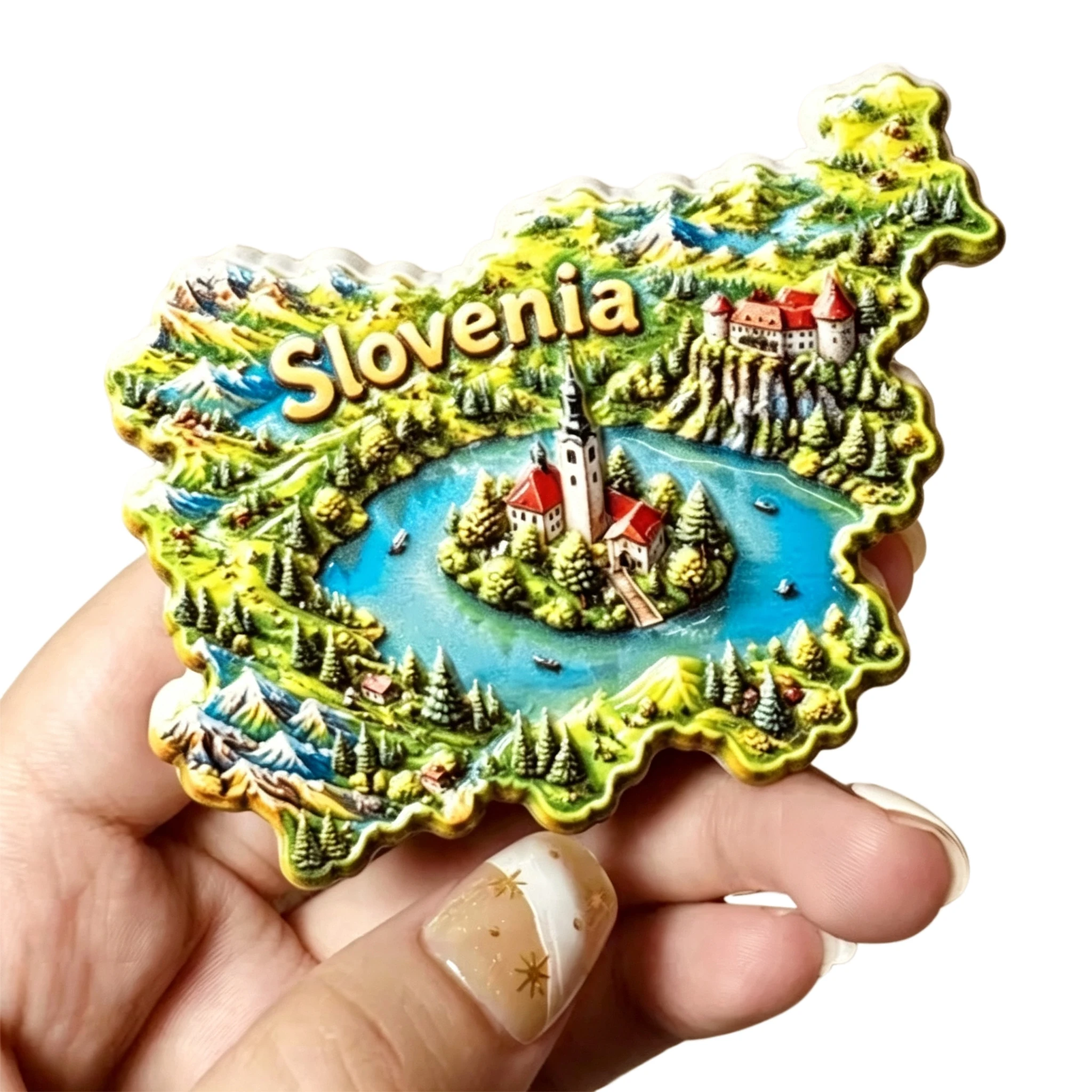Europe Slovénie Aimants 3D pour réfrigérateur Souvenir touristique Aimants autocollants pour réfrigérateur