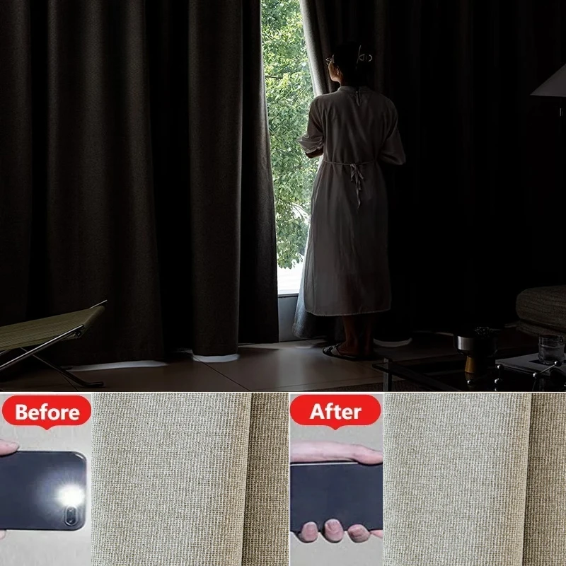 Fashion Custom Size Cotton Linen 100% Blackout Curtains for Living Dining Room Bedroom Luxury Decor Window White Tulle Elegant