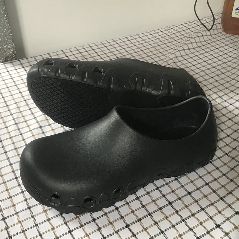 Chef  Cafeteria Anti Slip Waterproof Anti Impact Aluminum Toe Shoes Hotel Work Shoes Kitchen Safety Shoes
