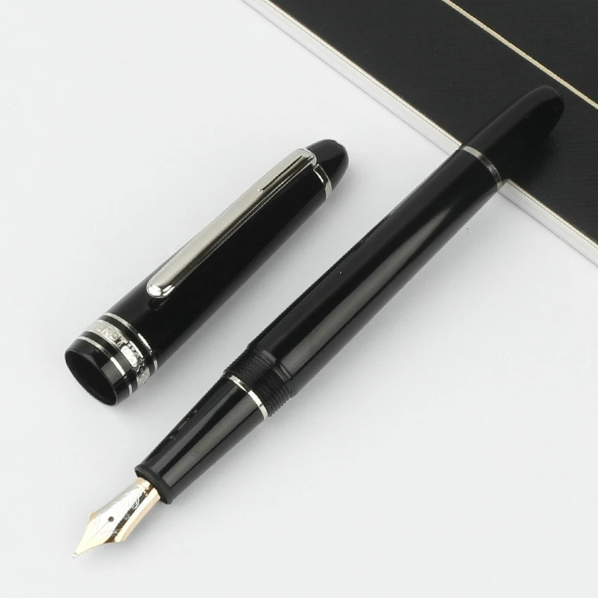 High Quality Luxury MB Monte Ballpoint Pen Meisterstuck Black Resin Blance Platinum Line Medium Nib Rollerball Pen 163/145