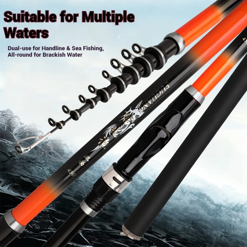 Carbon Shore Rod  Lightweight Stiff And Perfect For Long Cast Or Sliding Float Fishing 3.6-7.2m Telescopic Spinning Rod