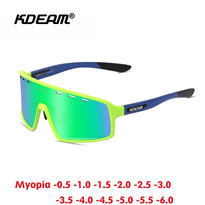 

KDEAM Integrated Myopia Sunglasses Windproof Prescription Outdoor Glasses Men Women Polarized Sports Goggles -0.50 to -6.0