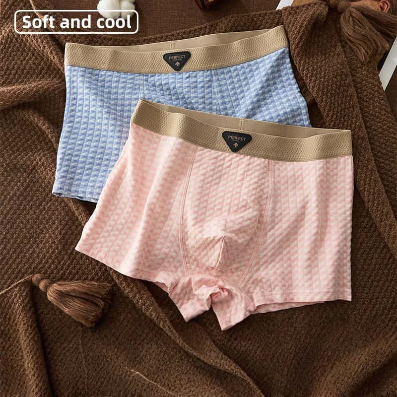 Soft Cool Jacquard Hollow Mesh Men Boxer Briefs Cotton Nylon Blend Comfort Flat Waist Mens Boxers 3 Pack