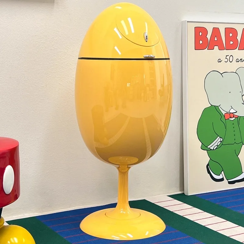 

Dinosaur Egg Trash Can Plastic Trash Bin Luxury Living Room Kitchen Litter Bin Creative Large Capacity Bathroom Dustbin with Lid