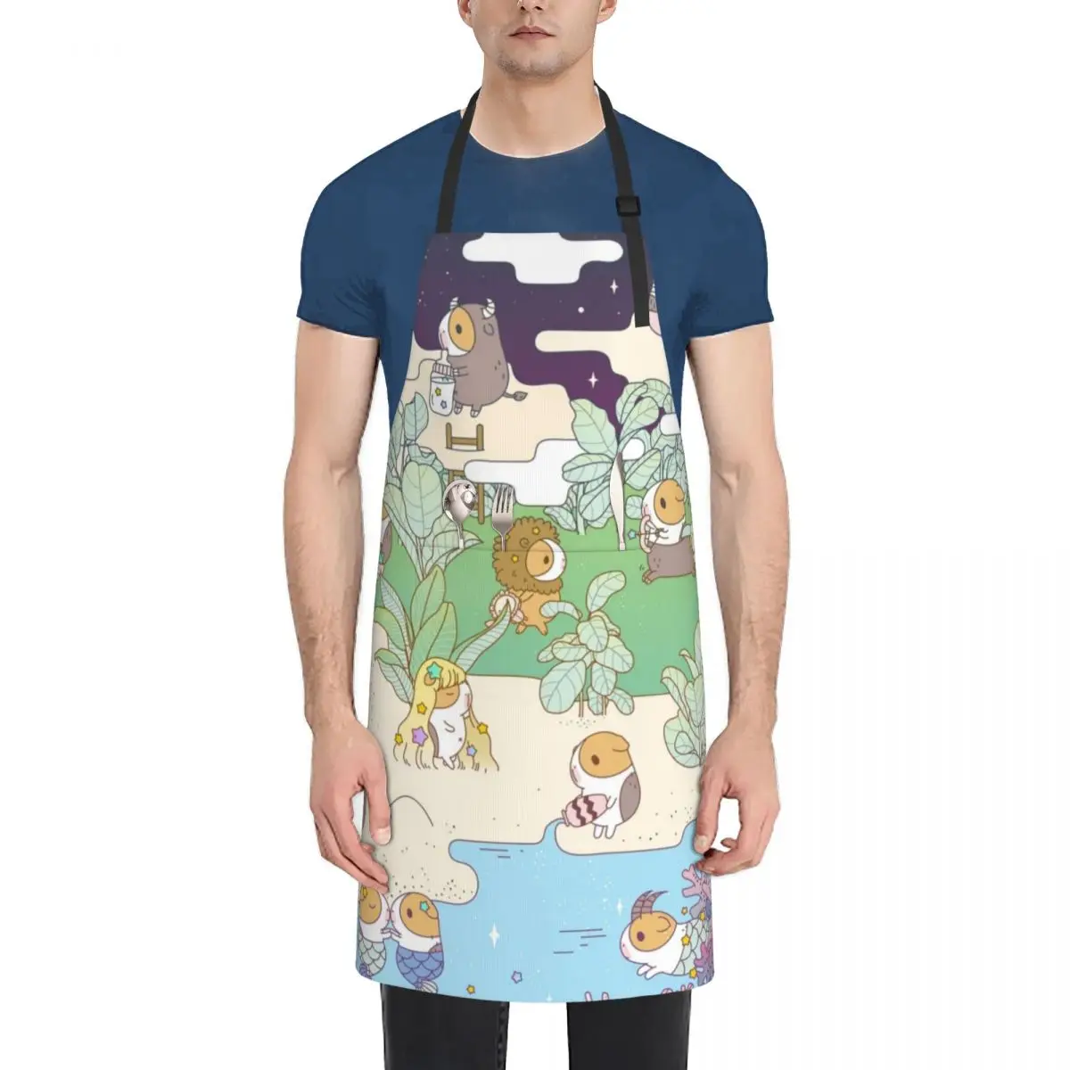 

Bubu the Guinea pig Horoscope Land Apron Art Useful Things For Kitchen Kitchen Kawaii Accessories Kitchens For Men Apron