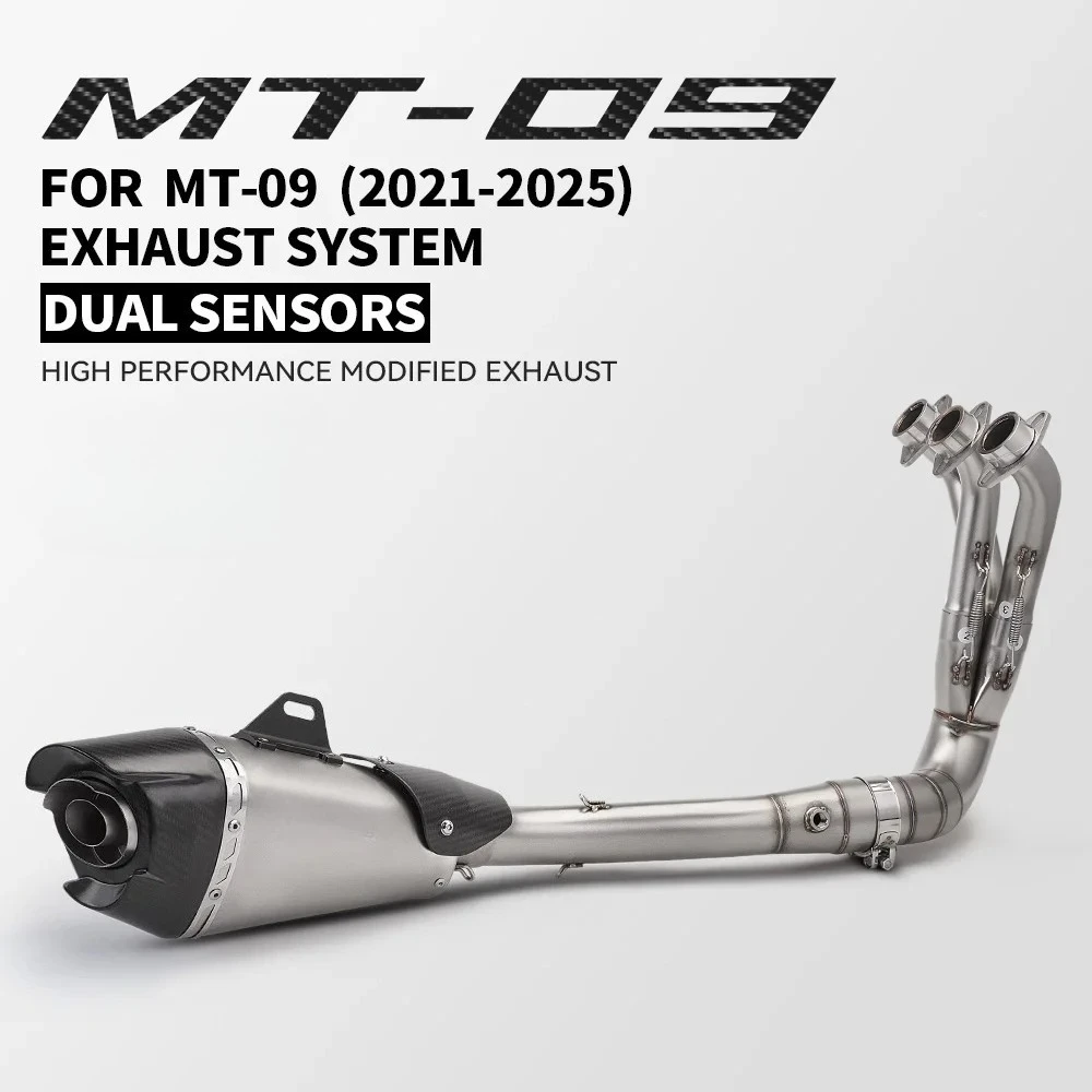 

Full Exhaust Systems for MT-09 Tracer FZ09 XSR900 Motorcycle - 51mm Slip On Muffler, Front Mid Link Pipe, Escape Db Killer